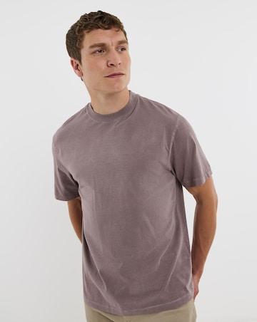 Garment Dyed Relaxed Fit T-Shirt- Purple