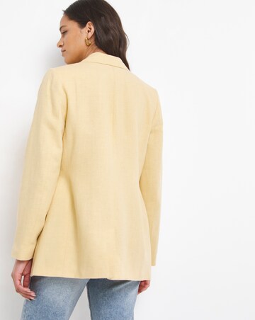 Yellow Linen Double Breasted Blazer