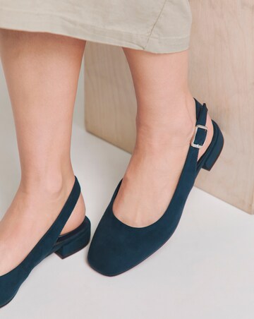 Clemmie Low Block Heel Slingback Shoe - Wide Fit (E)