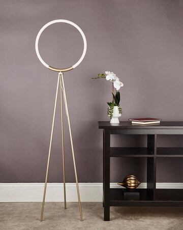 LED Frosted Hoop Tripod Floor Lamp