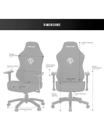 AndaSeat Phantom 3 Premium Gaming Chair - Grey Fabric