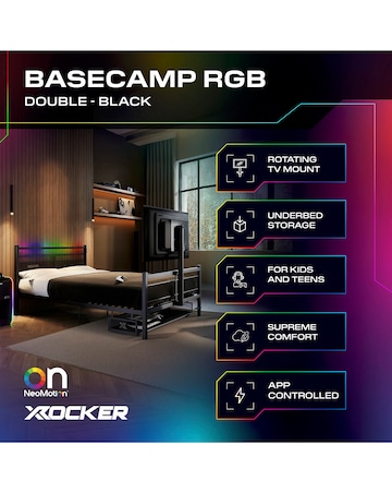 X Rocker Basecamp RGB Double Bed - Black