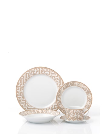 Waterside Gold Maze 20 Piece Dinner Set