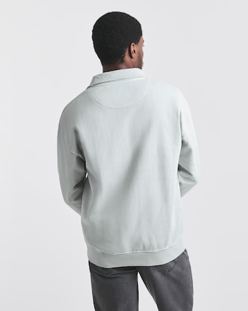 Union Garment Dyed Relaxed Fit 1/4 Zip Sweat- Steel Blue