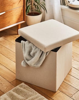 Fabric Foldable Storage Ottoman Cube