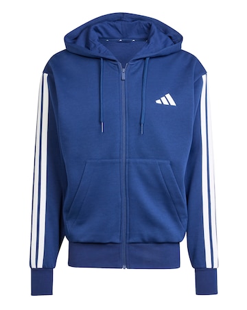 adidas 3 Stripes Full Zip Fleece Hoodie