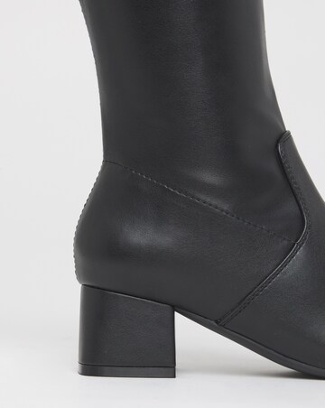 Claudia Low Block Heel Knee High Boots - Wide Fit (E) & Standard/Curvy Calf