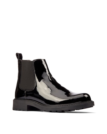 Clarks Orinoco2 Lane Pull On Patent Leather Ankle Boot Wide Fit