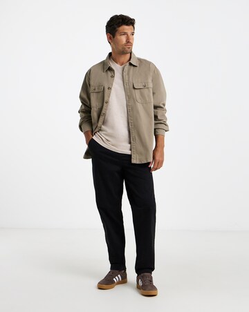 Pure Cotton V Neck Marl T-Shirt Long