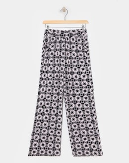 Printed Jersey Wide Leg Trousers