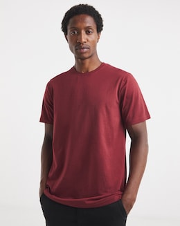 Pure Cotton Crew Neck T-Shirt Long Length-Port