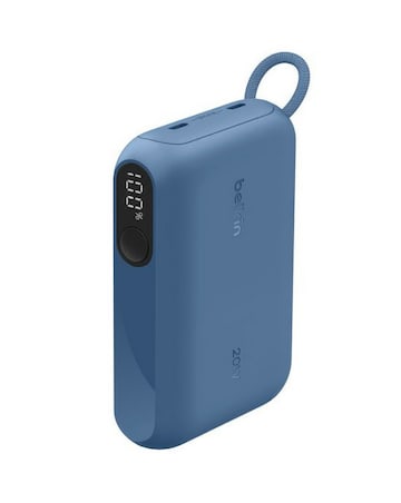 Belkin BoostCharge 20w 10,000 mAh Power Bank with Display - Blue