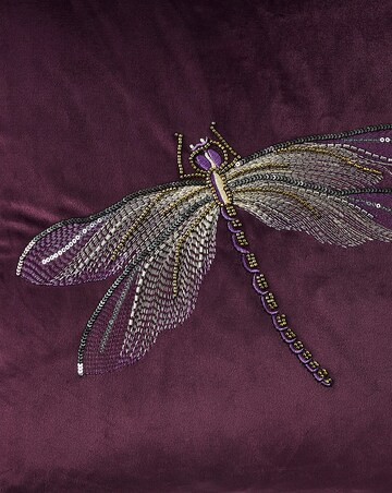 Embroidered Dragonfly cushion