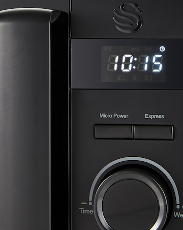 Swan SM22037LBLKN 20Litre Stealth Black Digital Microwave