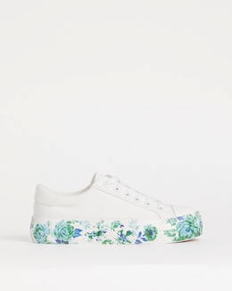 Joe Browns White Lace Up Platform Trainers -Extra Wide Fit (EEE)