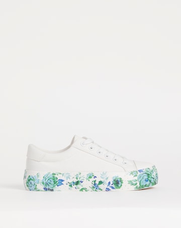Joe Browns White Lace Up Platform Trainers -Extra Wide Fit (EEE)