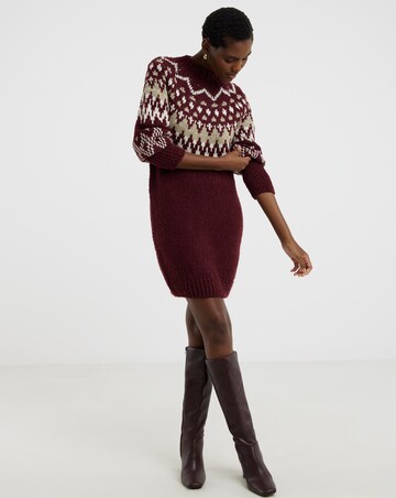 Berry Fairisle Jumper Dress