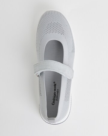 Cushion Walk Grey Mary Jane Leisure- Wide Fit (E)