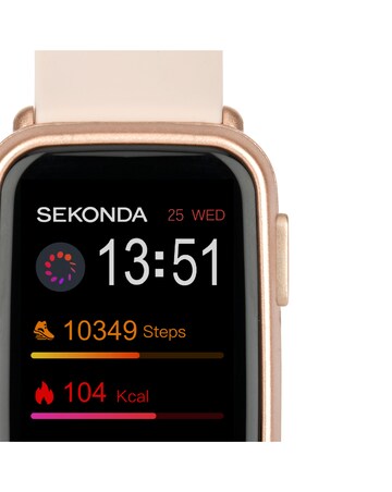 Sekonda Track Smart Watch - Rose Gold Plastic Case & Pink Silicone Strap