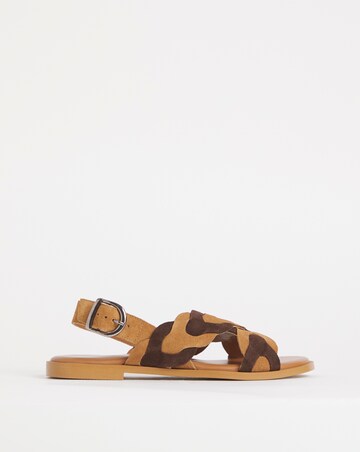Joe Browns Tan Comfort Suede Plait Sandals -Wide Fit (E)