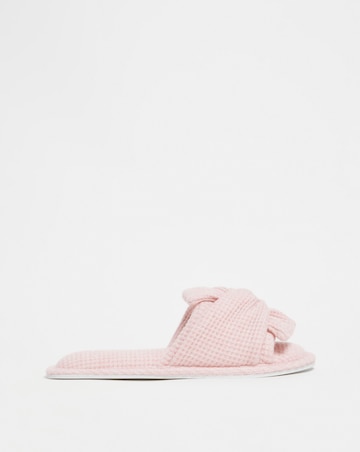 Waffle Bow Mule Slipper EEE Fit