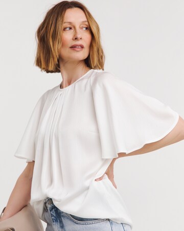 Angel Sleeve Satin Top