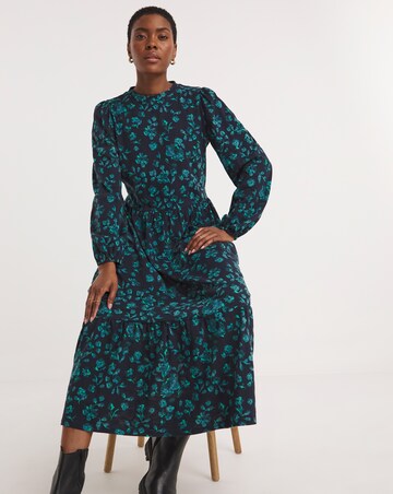 Jersey Slub Long Sleeve Smock Dress