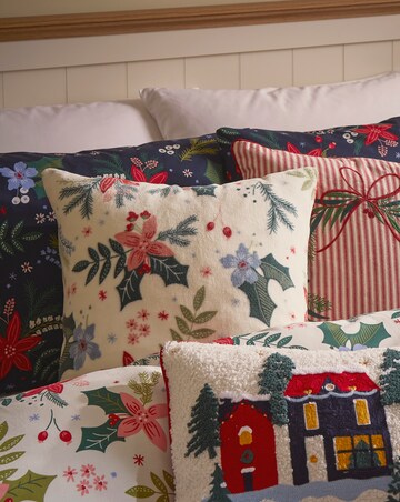 Noelle Christmas Floral Cushion