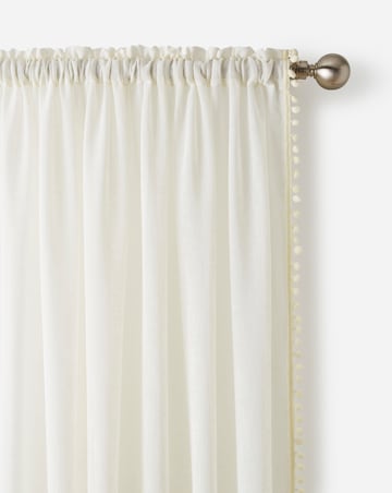 Tahiti Pom Pom Linen Look Voile