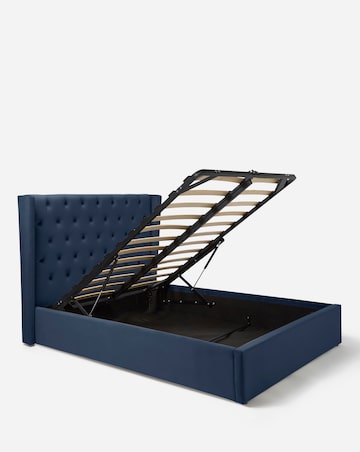 Allegra Winged Velvet Ottoman Bedframe