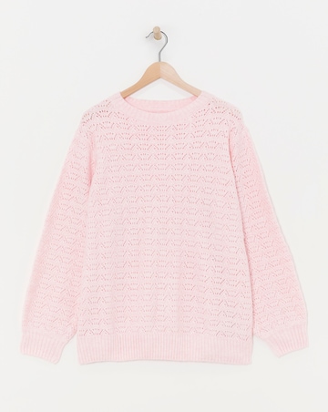 Open Stitch Crew Neck Jumper