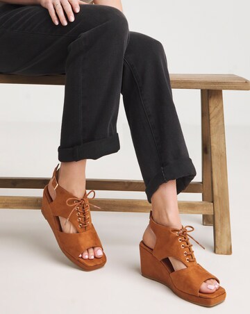 Ariana Shoe Boot Wedge Sandals - Wide Fit (E)