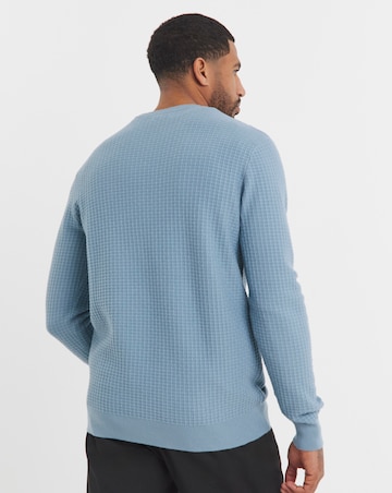 Blue Textured Soft Touch Jumper