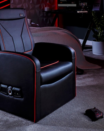 X Rocker Shift Luxe Jr 2.1 Audio Ottoman Gaming Chair for Kids