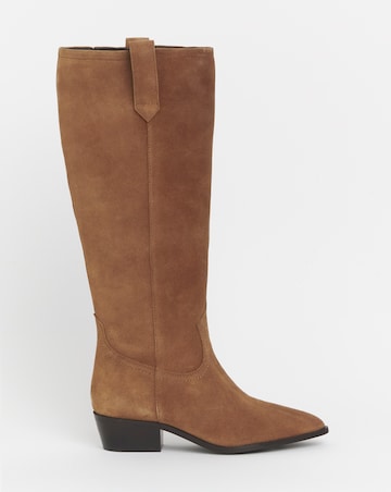 Bonnie Knee High Suede Western Boots - Extra Wide Fit (EEE) & Curvy Calf
