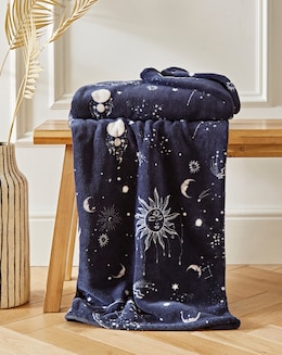 Moons &amp; Stars Fleece Throw