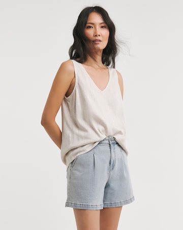 Linen V Neck Vest Top
