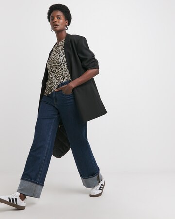 Leopard Print Crew Neck Mesh T-Shirt