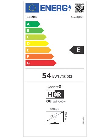 Hisense 50A6QTUK 50in 4K Ultra HD HDR LED Smart TV