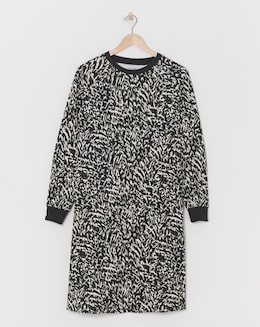 Printed Crew Neck Sweat Dress