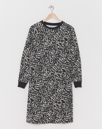 Printed Crew Neck Sweat Dress