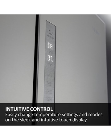 Haier Cube 83 Series 3 HCR3818ENMG American Fridge Freezer Silver + Install