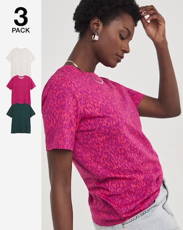 3 Pack Crew Neck Short Sleeve T-Shirt