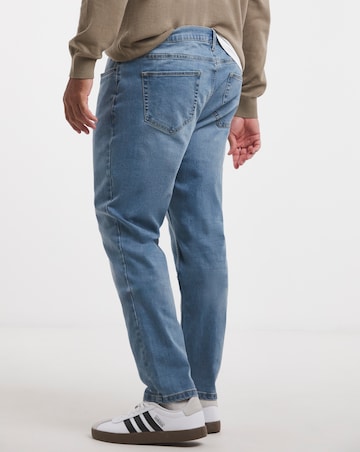 Tapered Fit Stretch Jeans Light Wash