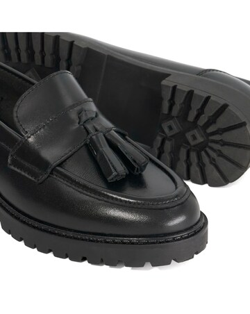 Dune Gracelyn Smooth Leather Tassel Loafers Wide Fit