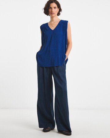 Tie Front Fine Pleat Vest