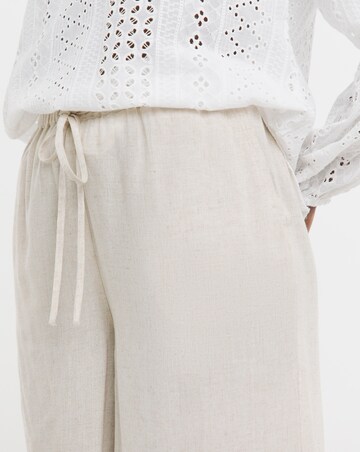Stone Linen Mix Knee Length Shorts