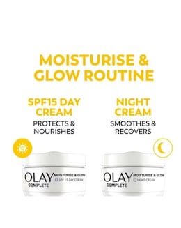 Olay Complete Moisturise &amp; Glow Set, Day Face Cream + Night Cream