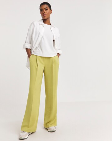 Textured Pleated Wide Leg Trousers
