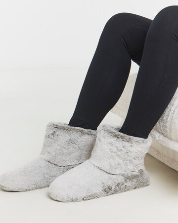 Lilo Fluffy Bootie Slippers - Wide Fit (E)